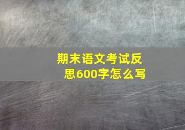 期末语文考试反思600字怎么写