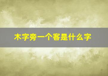 木字旁一个客是什么字