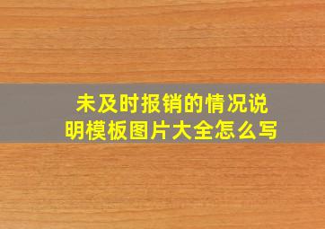 未及时报销的情况说明模板图片大全怎么写