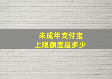 未成年支付宝上限额度是多少