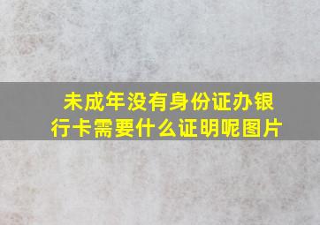 未成年没有身份证办银行卡需要什么证明呢图片