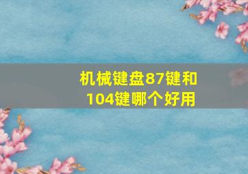 机械键盘87键和104键哪个好用