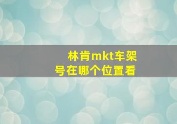 林肯mkt车架号在哪个位置看