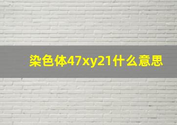 染色体47xy21什么意思