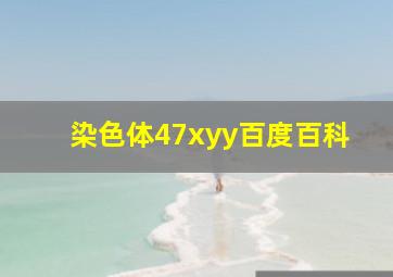 染色体47xyy百度百科