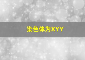 染色体为XYY