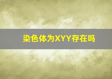 染色体为XYY存在吗