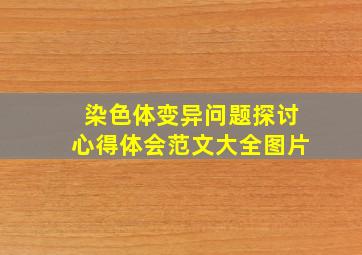 染色体变异问题探讨心得体会范文大全图片