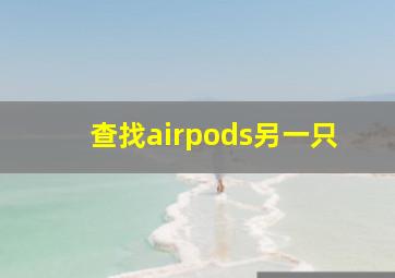 查找airpods另一只