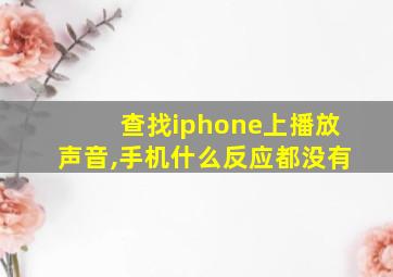 查找iphone上播放声音,手机什么反应都没有