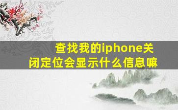 查找我的iphone关闭定位会显示什么信息嘛