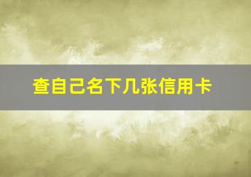 查自己名下几张信用卡