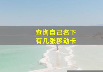 查询自己名下有几张移动卡