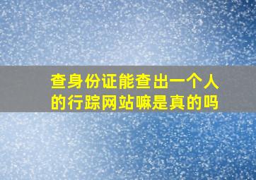 查身份证能查出一个人的行踪网站嘛是真的吗