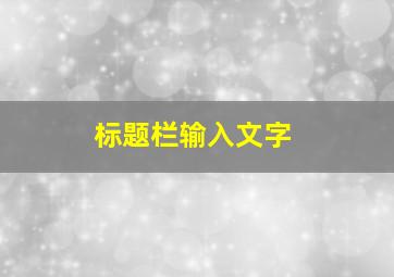 标题栏输入文字