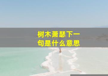 树木萧瑟下一句是什么意思