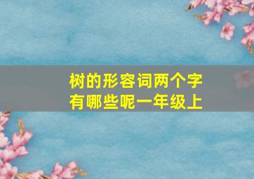 树的形容词两个字有哪些呢一年级上