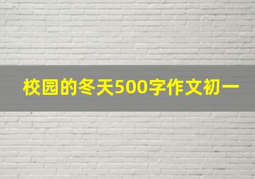 校园的冬天500字作文初一