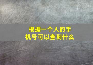 根据一个人的手机号可以查到什么