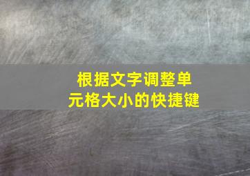 根据文字调整单元格大小的快捷键