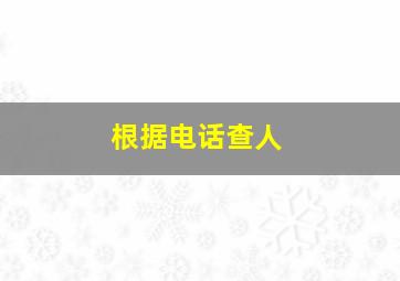 根据电话查人