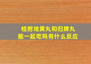 桂附地黄丸和归脾丸能一起吃吗有什么反应