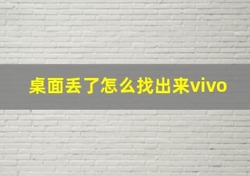 桌面丢了怎么找出来vivo