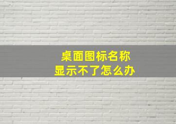 桌面图标名称显示不了怎么办