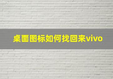 桌面图标如何找回来vivo