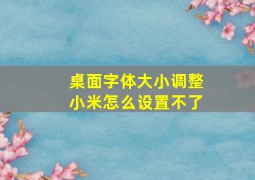 桌面字体大小调整小米怎么设置不了