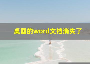 桌面的word文档消失了