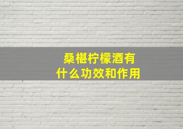 桑椹柠檬酒有什么功效和作用