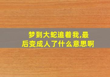 梦到大蛇追着我,最后变成人了什么意思啊