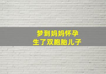 梦到妈妈怀孕生了双胞胎儿子