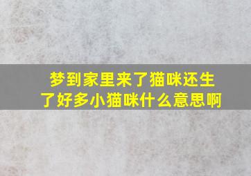 梦到家里来了猫咪还生了好多小猫咪什么意思啊