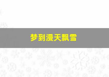 梦到漫天飘雪