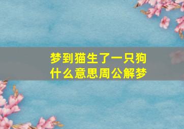 梦到猫生了一只狗什么意思周公解梦