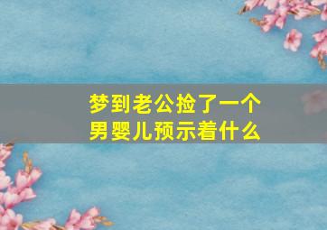 梦到老公捡了一个男婴儿预示着什么