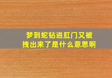 梦到蛇钻进肛门又被拽出来了是什么意思啊