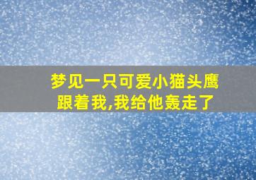 梦见一只可爱小猫头鹰跟着我,我给他轰走了