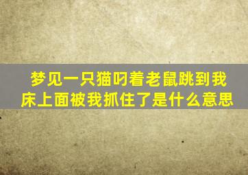 梦见一只猫叼着老鼠跳到我床上面被我抓住了是什么意思