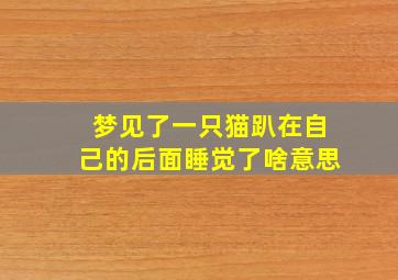 梦见了一只猫趴在自己的后面睡觉了啥意思