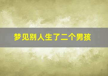 梦见别人生了二个男孩