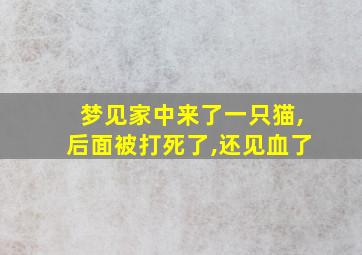 梦见家中来了一只猫,后面被打死了,还见血了