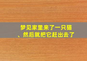 梦见家里来了一只猫、然后就把它赶出去了