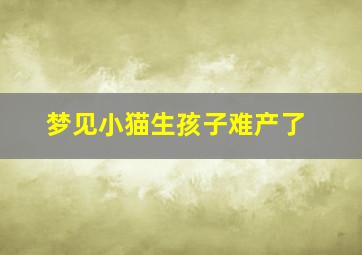 梦见小猫生孩子难产了