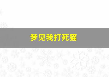 梦见我打死猫