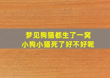 梦见狗猫都生了一窝小狗小猫死了好不好呢