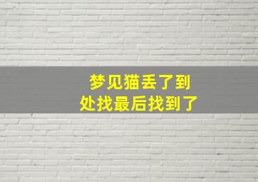 梦见猫丢了到处找最后找到了