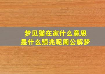 梦见猫在家什么意思是什么预兆呢周公解梦